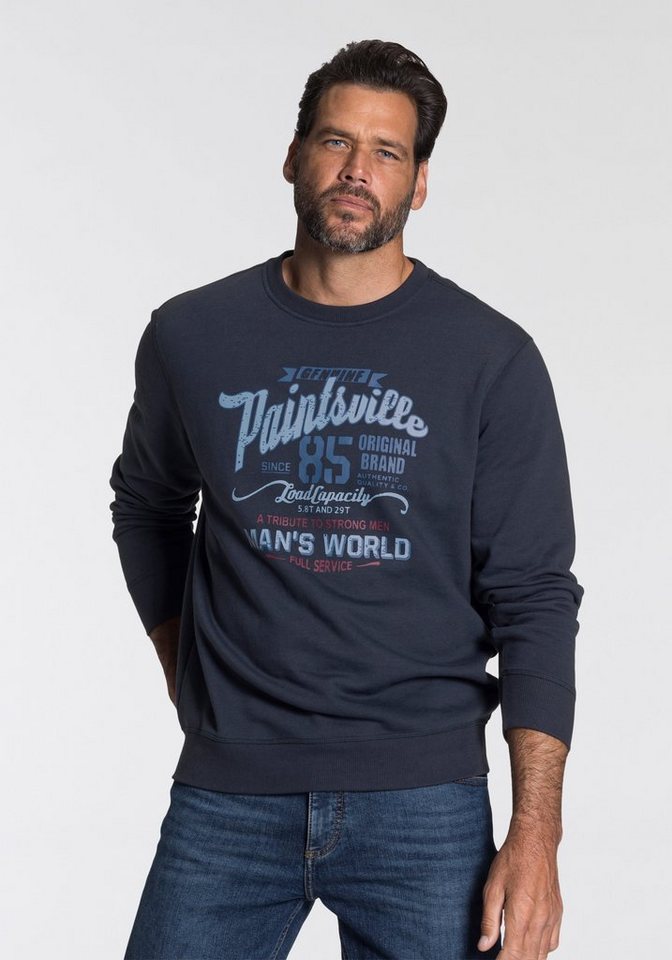 Man's World Sweatshirt Langarm, lässiger Print, Rundhals, aus Baumwollmischung von Man's World