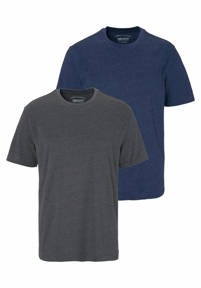 Man's World T-Shirt (Packung, 2-tlg., 2er-Pack) perfekt auch als Unterzieh T-shirt von Man's World