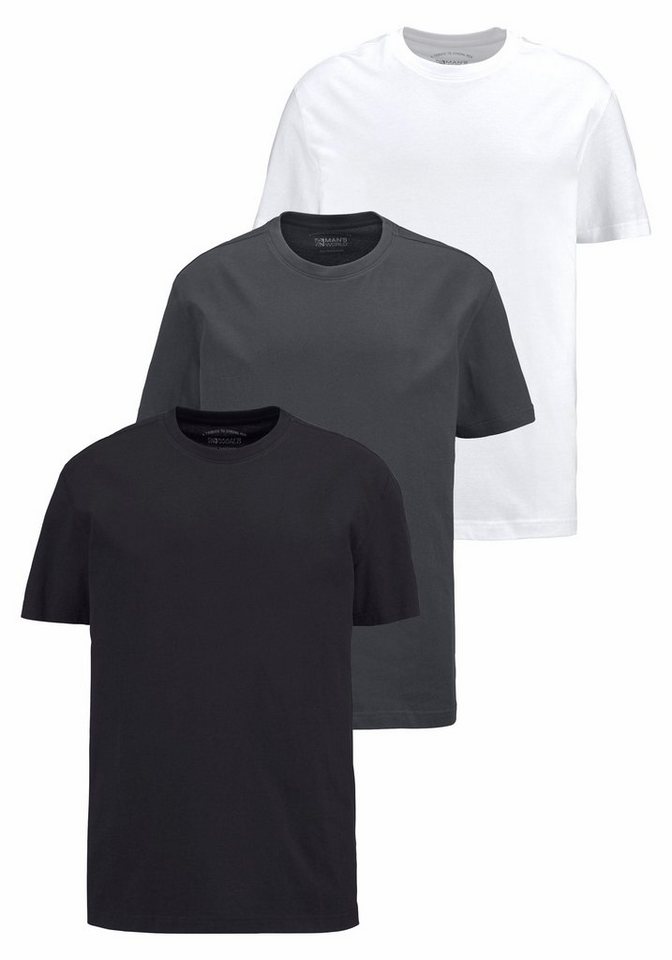 Man's World T-Shirt (Packung, 3-tlg., 3er-Pack) Basic Farben von Man's World