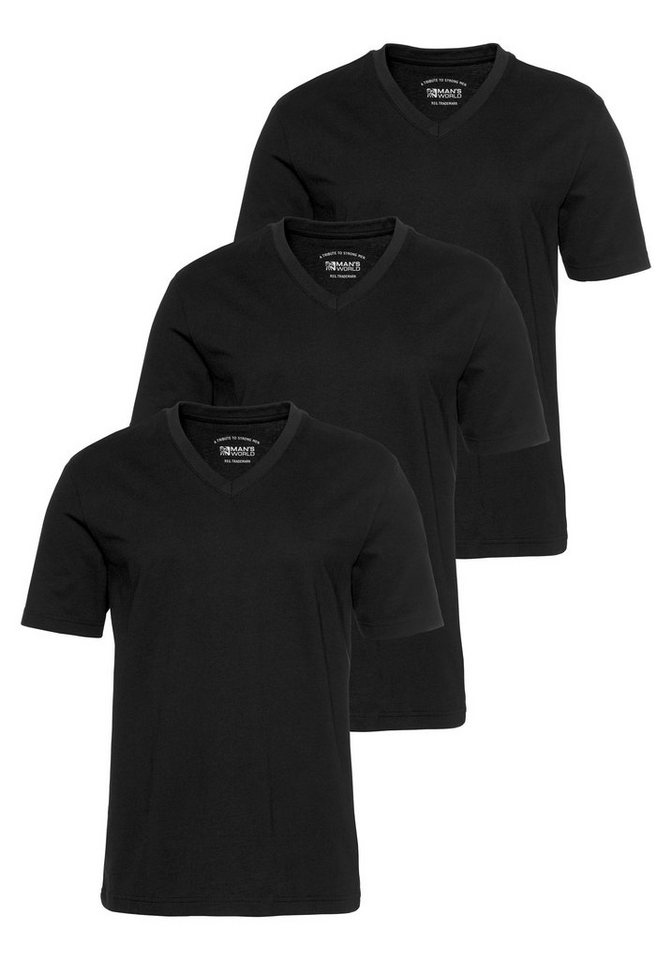 Man's World V-Shirt (Packung, 3-tlg., 3er-Pack) perfekt als Unterzieh T-shirt von Man's World