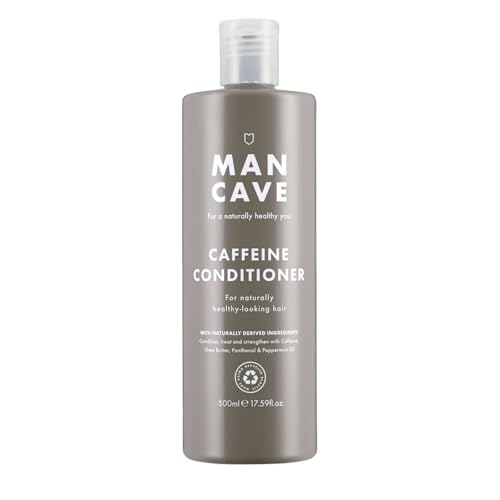 ManCave Conditioner Haar Männer Koffein 500 ml, Anti Haarausfall Haarwachstum Spülung Haaarwachstum Beschleunigen - Natürliche Inhaltsstoffe - Vegan, Tierversuchsfrei, Tube aus Recycling-Kunststoff von ManCave