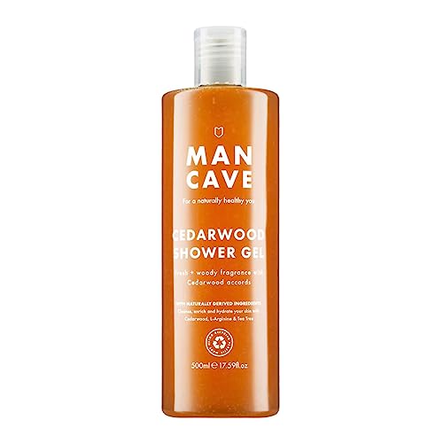 ManCave Duschgel Männer, Zedernholz, XXL, 500 ml, Holziges Aroma - Natürliches Duschgel Herren, Ohne Sulfate und Parabene, Vegan, Recycling-Kunststoff-Tube von ManCave