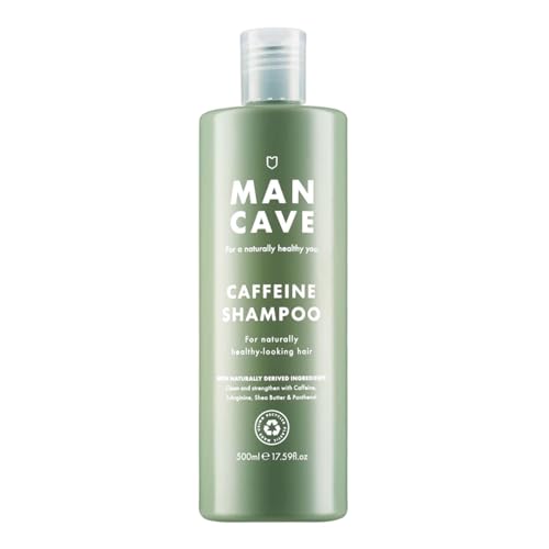 ManCave Koffein Shampoo Herren, Koffein Shampoo, XXL Size, Shampoo gegen Haarausfall, Vegan, Tube aus Recycling-Kunststoff, 500ml von ManCave