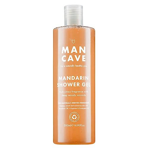 ManCave duschgel männer - Mandarinen-Duschgel 500ml | Duschseife | Körperpflege Männer | Belebender holzig-zitrischer Duft | Natürliche Formel | Vegan | Recyceltes Behälter | Seinz Duschgel von ManCave