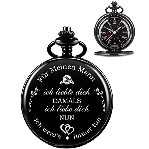 ManChDa Taschenuhr für Ehemann, Taschenuhren mit Kette für Herren, Geschenk zum Jahrestag, schönes Geschenk für Familie von ManChDa