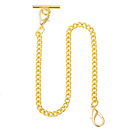Taschenuhr Albert Weste Kette mit T-Steg & Karabinerverschluss ManChDa Uhr Kette Link .., 2.Gold von ManChDa
