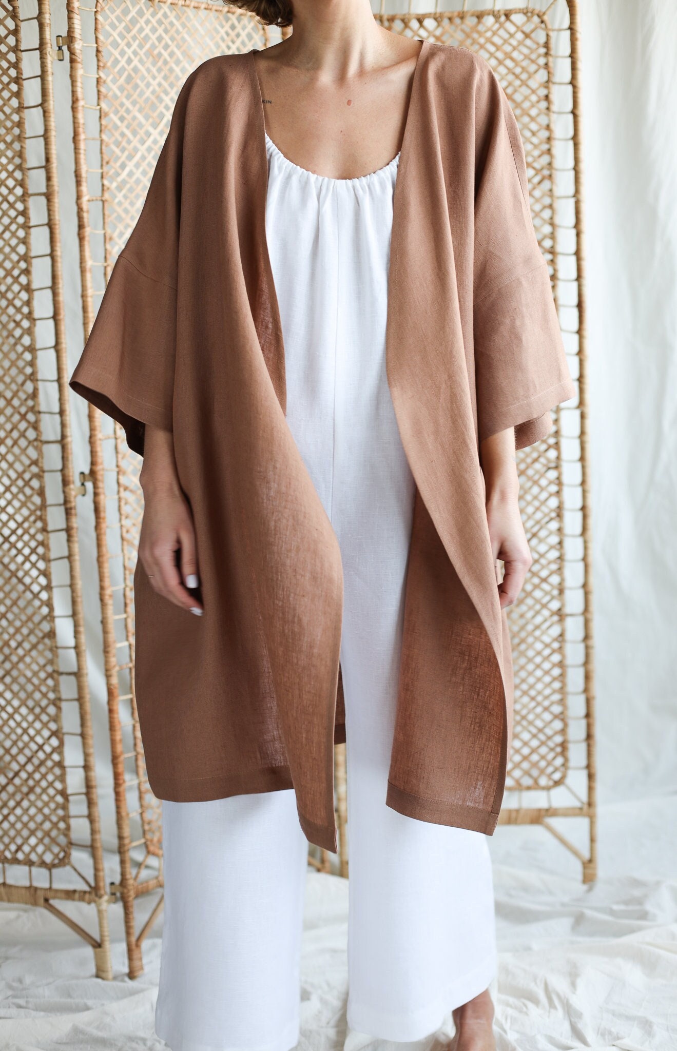 Oversized Cardigan Jacke in Haselnussbraun von ManInTheStudio