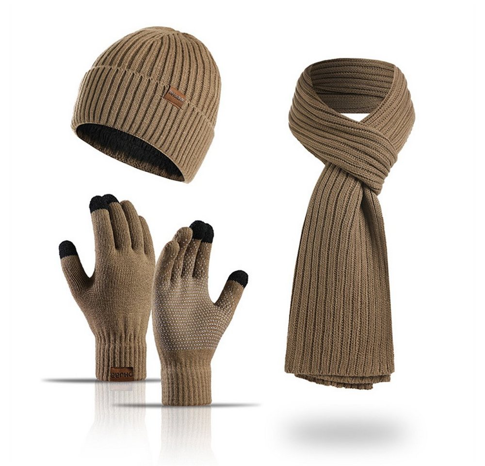 ManKle Strickmütze Herren Damen Winter Warme Strickmütze Hut Schal Handschuhe Set von ManKle