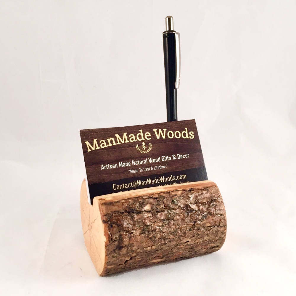 Holz Visitenkartenhalter & Holzstifthalter Mit Rinde, Schreibtisch Visitenkartenhalter, Holzkarte Und Stifthalter, Echtbaum Kartenhalter Holz Visitenkartenhalter & Holzstifthalter Mit Rinde, Schreibtisch Visitenkartenhalter, Holzkarte Und Stifthalter, Echtbaum Kartenhalter von ManMadeWoods
