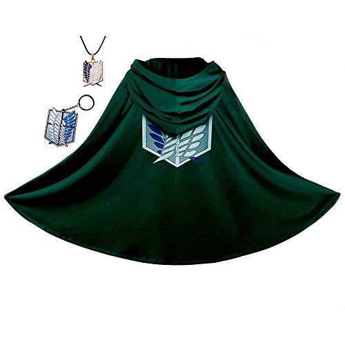 ManTong Attack on Titan Cloak Shingeki no Kyojin Cosplay Hoodie Scouting Legion Freiheit Mantel Wings of Liberty Cape Unisex - Gr�n - Medium von ManTong