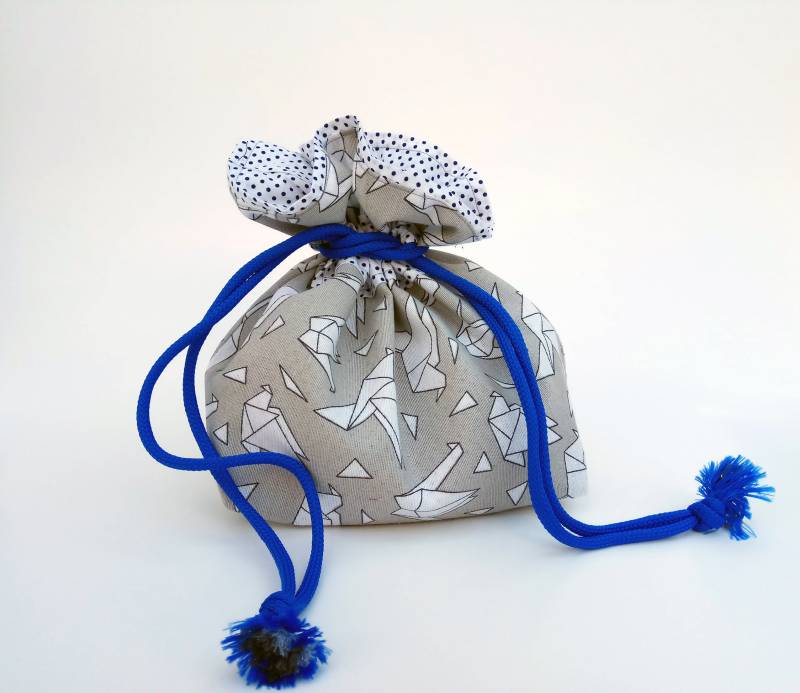 Mittelgroße Strickprojekt-Tasche, Kordelzug-Projekttasche, Handwerker-Projekttasche, Origami-Tierdruck-Projekttasche, Sockensack-Tasche von ManaKori