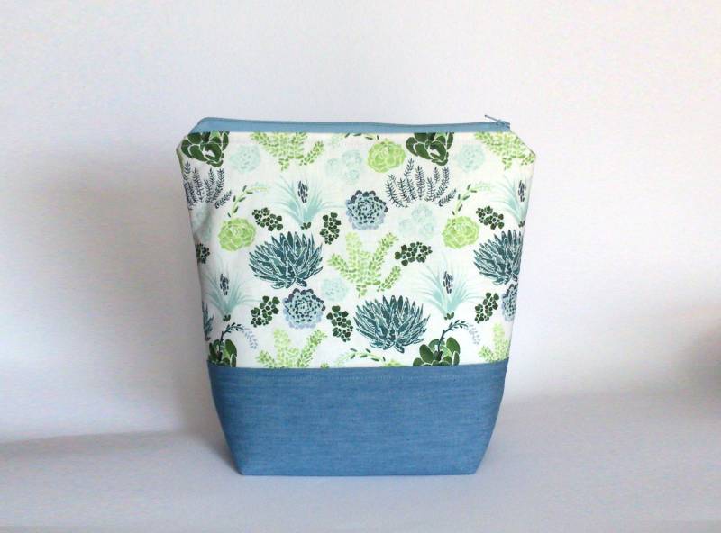 Sukkulenten-strickprojekt-Tasche Baumwoll-Handwerkstasche von ManaKori