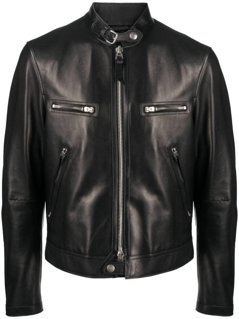 Men Black Biker Leather Jacket. Jacket von ManaalStudio
