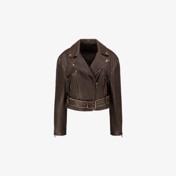 Vintage Brown Leather Jacket, Classic Distressed Biker Style, Stylish Outerwear For Women, Retro Fashion Trend, Perfect Gift von ManaalStudio