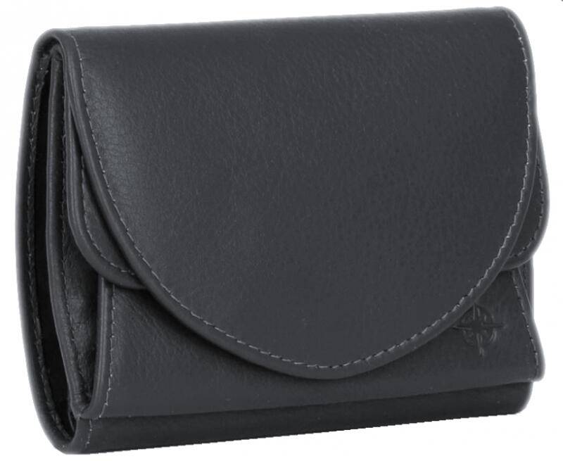 Manage - Manage City Kastenbörse Wiener Schachtel RFID-Schutz echt Leder blau Blau von Manage