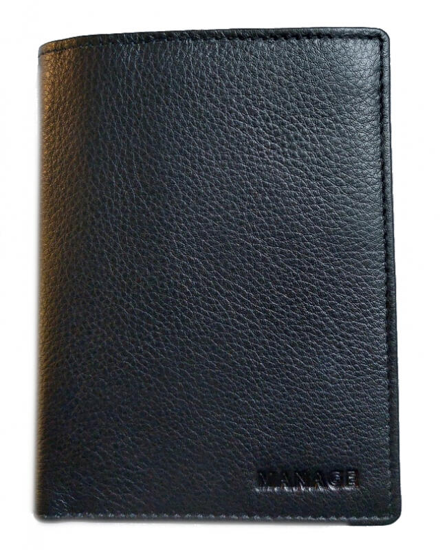 Manage - Manage City Kombibörse mit RV-Münzfach echt Rindleder schwarz Schwarz von Manage