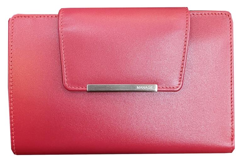 Manage - Manage Kombibörse groß RFID-Schutz echt Leder rot Rot von Manage