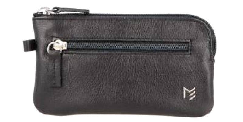 Manage - Manage Quattro RV-Schlüsseletui mit 2 Ringen und Münzfach echt italienisches Rindleder schwarz Schwarz von Manage