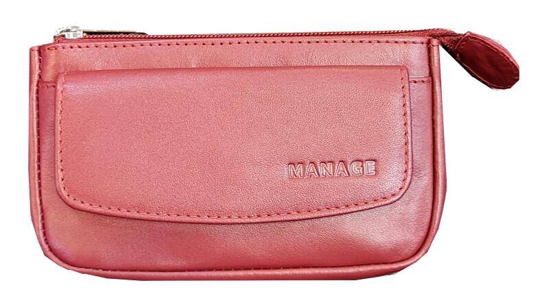 Manage - Manage Schlüsseletui echt Leder rot Rot von Manage