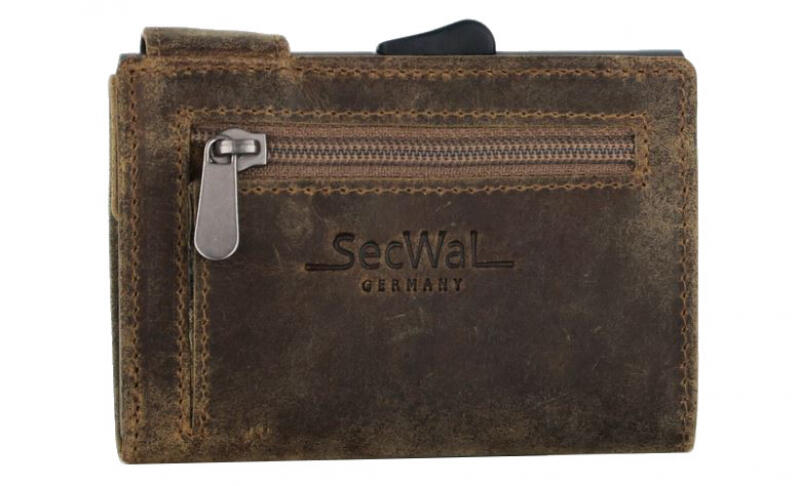 Manage - Secwal1 Kartenetui Hunter RV Münzfach RFID Leder braun Braun von Manage