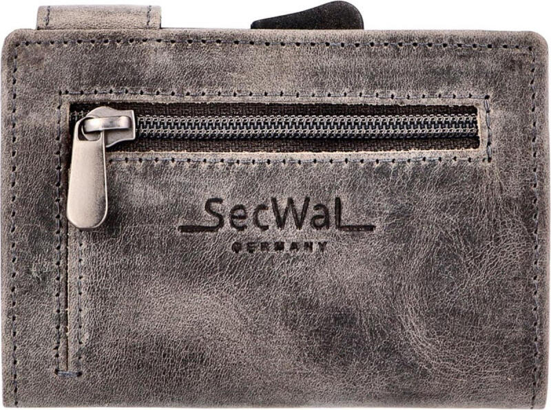 Manage - Secwal1 Kartenetui Hunter RV Münzfach RFID Leder grau Grau von Manage