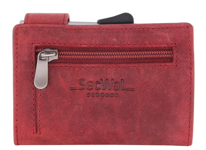 Manage - Secwal1 Kartenetui Hunter RV echt Leder rot Rot von Manage