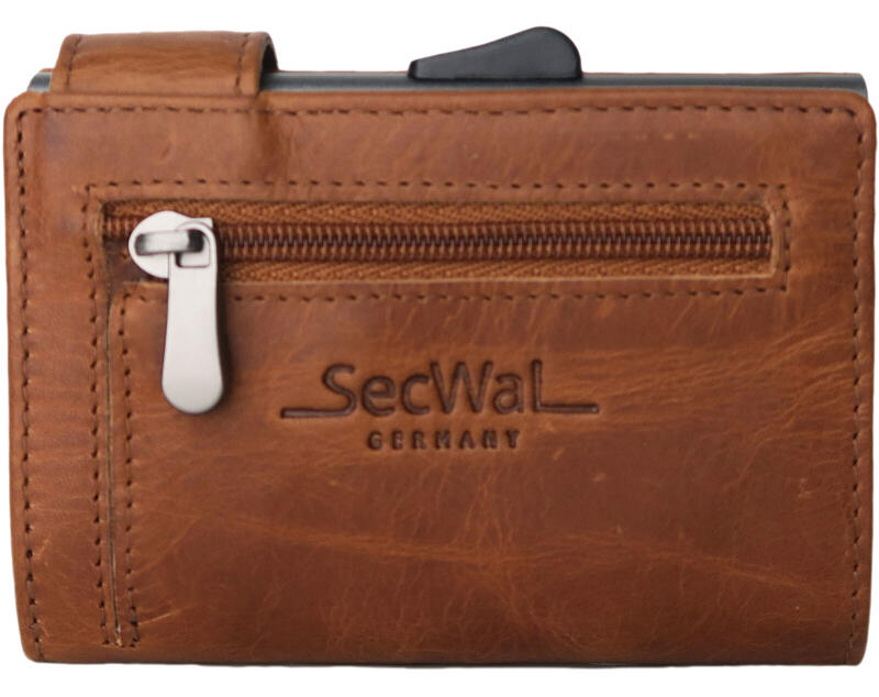 Manage - Secwal1 Kartenetui RV Münzfach RFID Leder cognac Braun von Manage