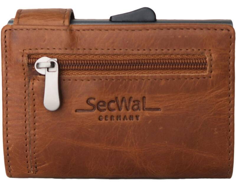 Manage - Secwal1 Kartenetui RV Münzfach RFID Leder cognac Braun von Manage