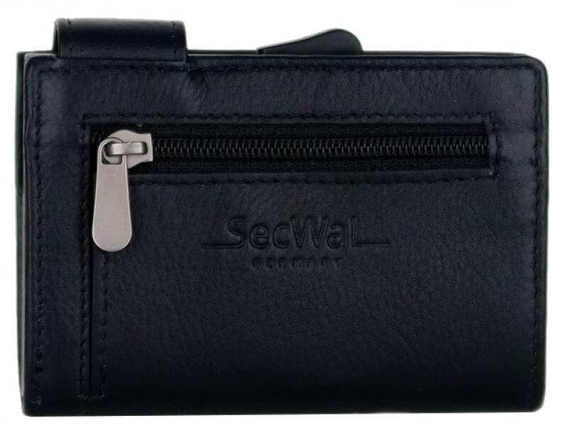 Manage - Secwal1 Kartenetui RV RFID echt Leder schwarz Schwarz von Manage