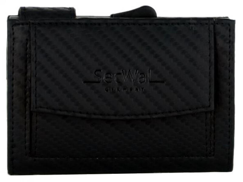 Manage - Secwal2 Carbon Kartenetui Geldbeutel RFID Leder schwarz Schwarz von Manage