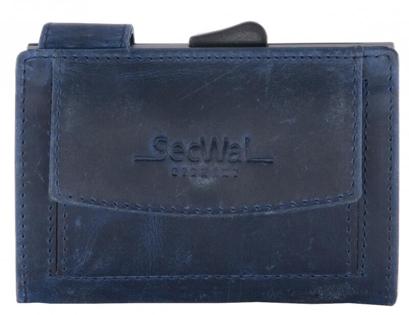 Manage - Secwal2 Kartenetui Hunter Geldbeutel RFID Leder blau Blau von Manage
