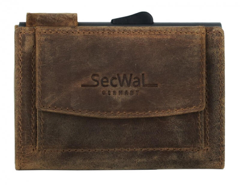 Manage - Secwal2 Kartenetui XL Hunter Geldbeutel RFID Leder braun Braun von Manage
