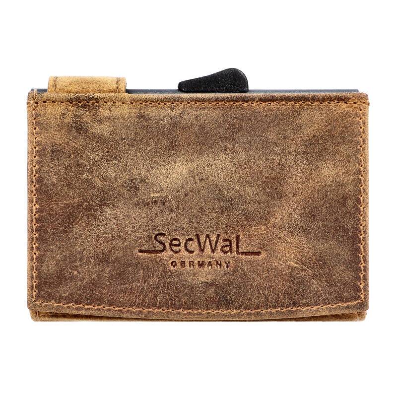 Manage - Secwal3 Kartenetui Geldbeutel Wiener Schachtel RFID Leder braun Braun von Manage