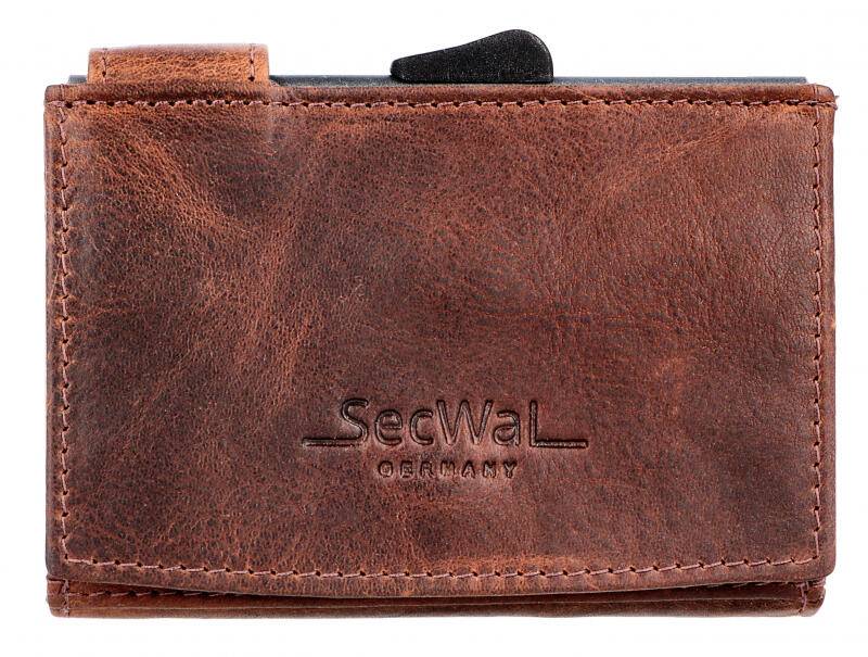 Manage - Secwal3 Kartenetui Geldbeutel Wiener Schachtel RFID Leder braun Braun von Manage
