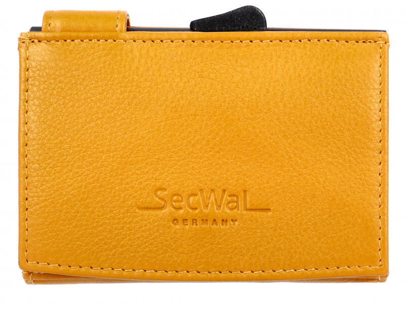 Manage - Secwal3 Kartenetui Geldbeutel Wiener Schachtel RFID Leder gelb Gelb von Manage
