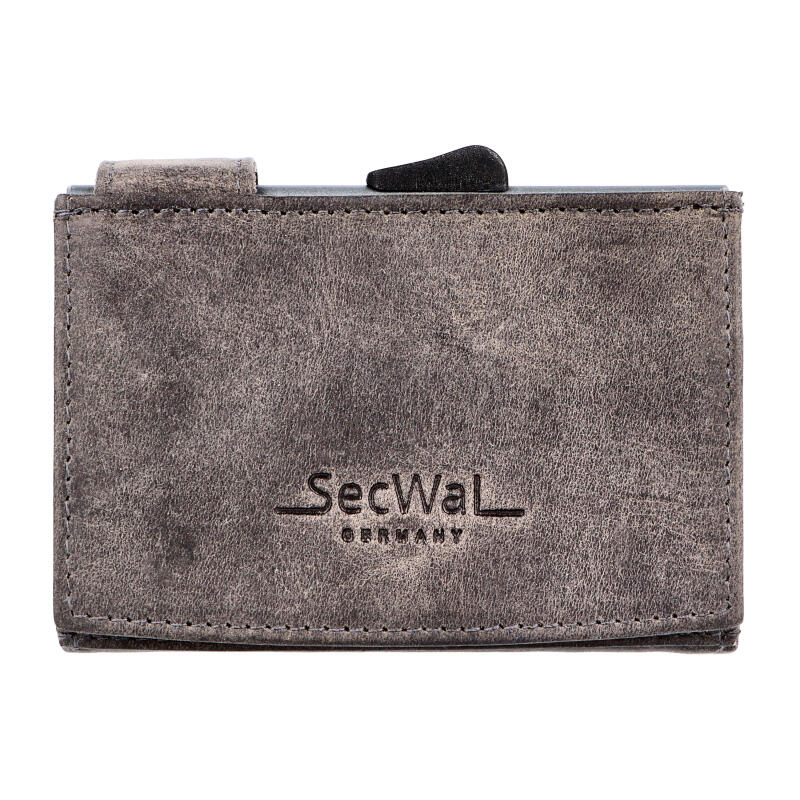 Manage - Secwal3 Kartenetui Geldbeutel Wiener Schachtel RFID Leder grau Grau von Manage