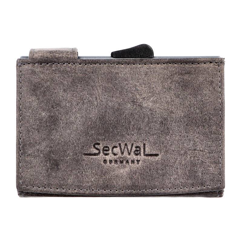 Manage - Secwal3 Kartenetui Geldbeutel Wiener Schachtel RFID Leder grau Grau von Manage