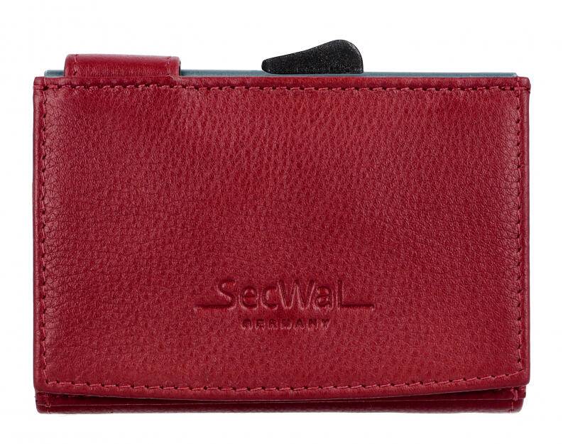 Manage - Secwal3 Kartenetui Geldbeutel Wiener Schachtel RFID Leder rot Rot von Manage