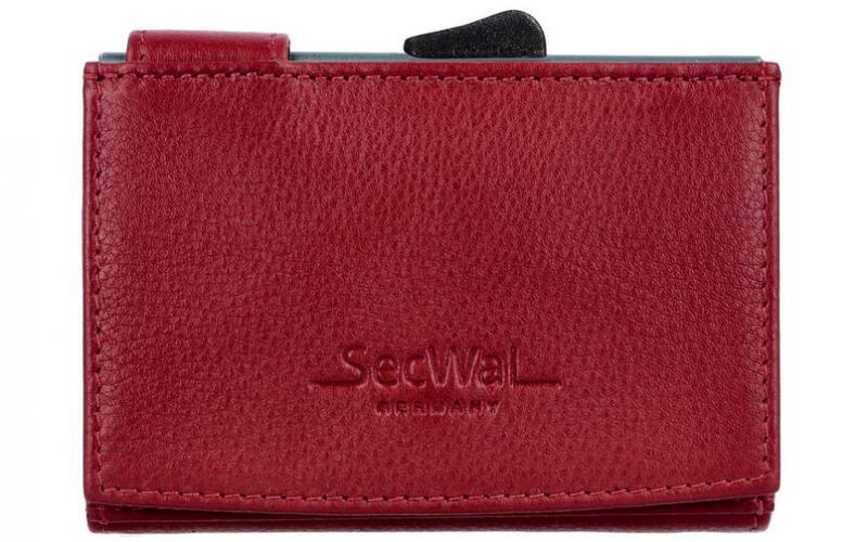 Manage - Secwal3 Kartenetui Geldbeutel Wiener Schachtel RFID Leder rot Rot von Manage