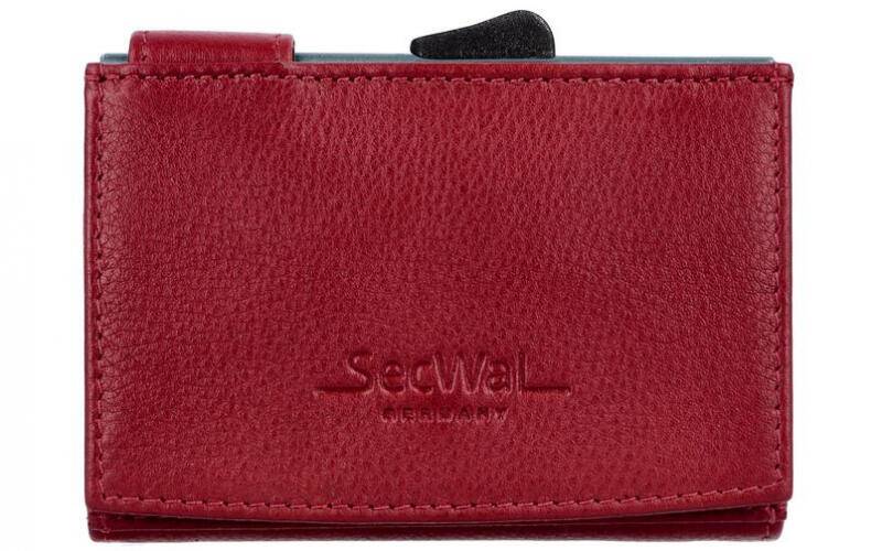 Manage - Secwal3 Kartenetui Geldbeutel Wiener Schachtel RFID Leder rot Rot von Manage