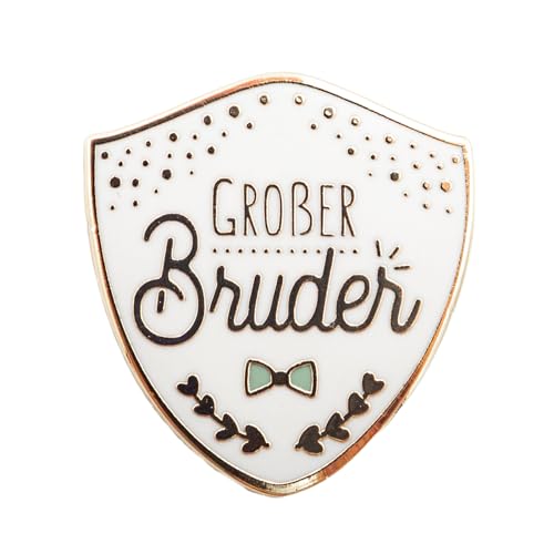 Manahia Emaille-Anstecknadel Geschenk Großer Bruder - Mit Kraftpapierkärtchen - Geburtsankündigung - Zukünftiger Bruder - Brosche - Schwangerschaftsankündigung von Manahia