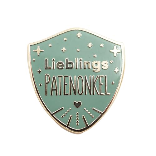 Manahia Emaille-Anstecknadel Geschenk Patenonkel - Lieblings Patenonkel - Mit Kraftpapierkärtchen - Taufankündigung, Zukünftige Patenonkel-Anfrage, Anstecknadel, Taufpaten Geschenk, Patenonkel-Brosche von Manahia