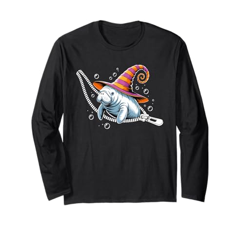 Seekuh Halloween Schwangerschaft Kostüm Hexe Frauen Humor Langarmshirt Seekuh Halloween Schwangerschaft Kostüm Hexe Frauen Humor Langarmshirt von Manatee Emerging from A Zipper Costume Women Men