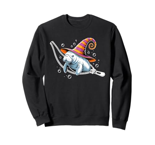 Seekuh Halloween Schwangerschaft Kostüm Hexe Frauen Humor Sweatshirt Seekuh Halloween Schwangerschaft Kostüm Hexe Frauen Humor Sweatshirt von Manatee Emerging from A Zipper Costume Women Men