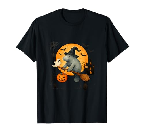 Seekuh Hexenhut Kürbis Halloween Kostüm Herren Damen Kinder T-Shirt Seekuh Hexenhut Kürbis Halloween Kostüm Herren Damen Kinder T-Shirt von Manatee Lovers Halloween Party Clothing Co