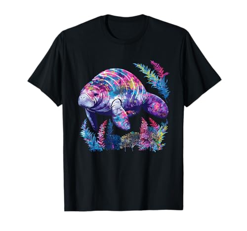 Manatee Bie Dye Digital Art Shirt Cute Manatee Herren Damen T-Shirt von Manatee Tie Dye Digital Art T Shirt