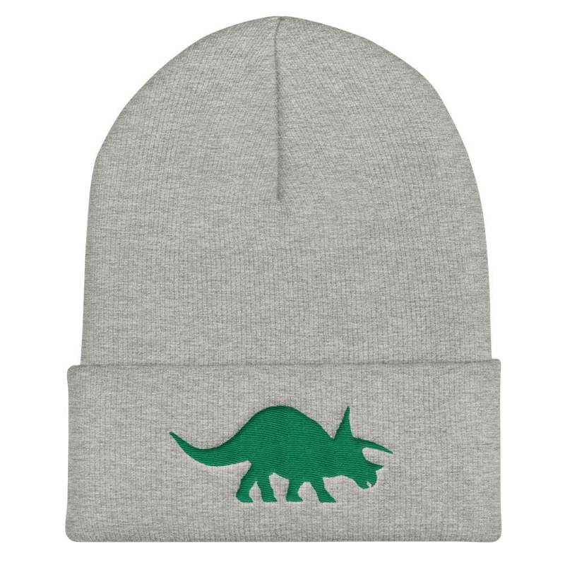Green Triceratops Beanie ~ Bestickte Dinsosaur Winterhaken Brettspiel-Zubehör Geschenk Für Gamer Fathers Day Present von ManateeGifts
