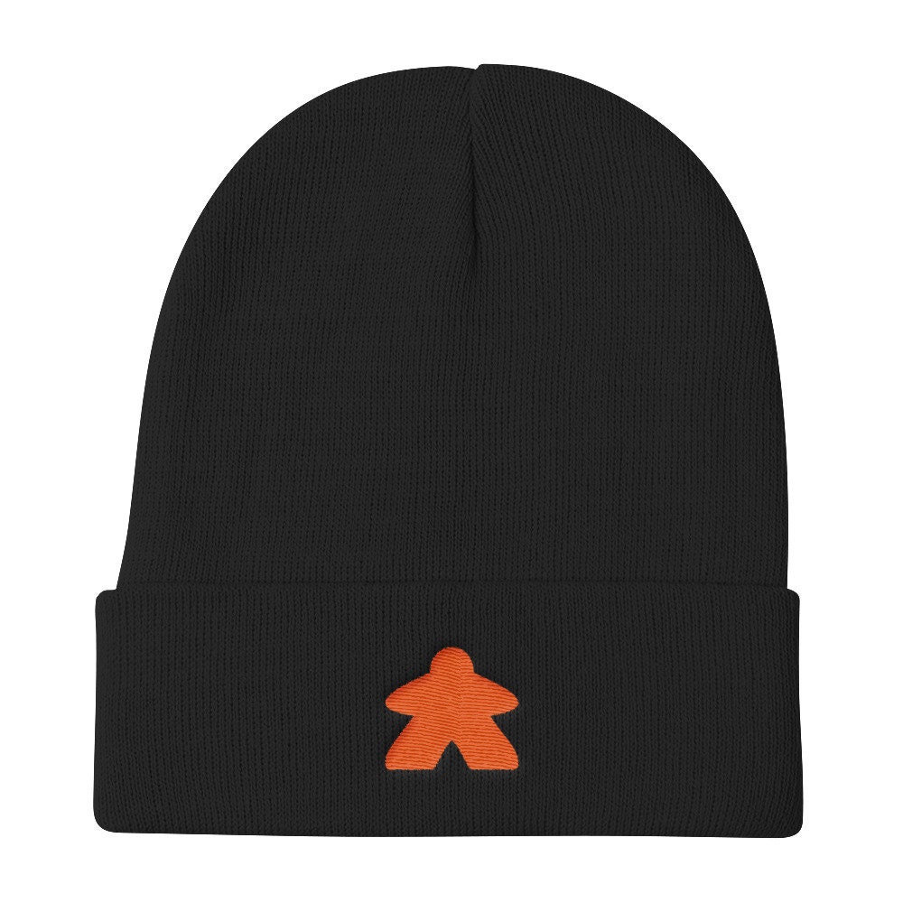 Orange Bestickt Meeple Stricken Mütze ~ Moderne Euro Gamer Zubehör von ManateeGifts