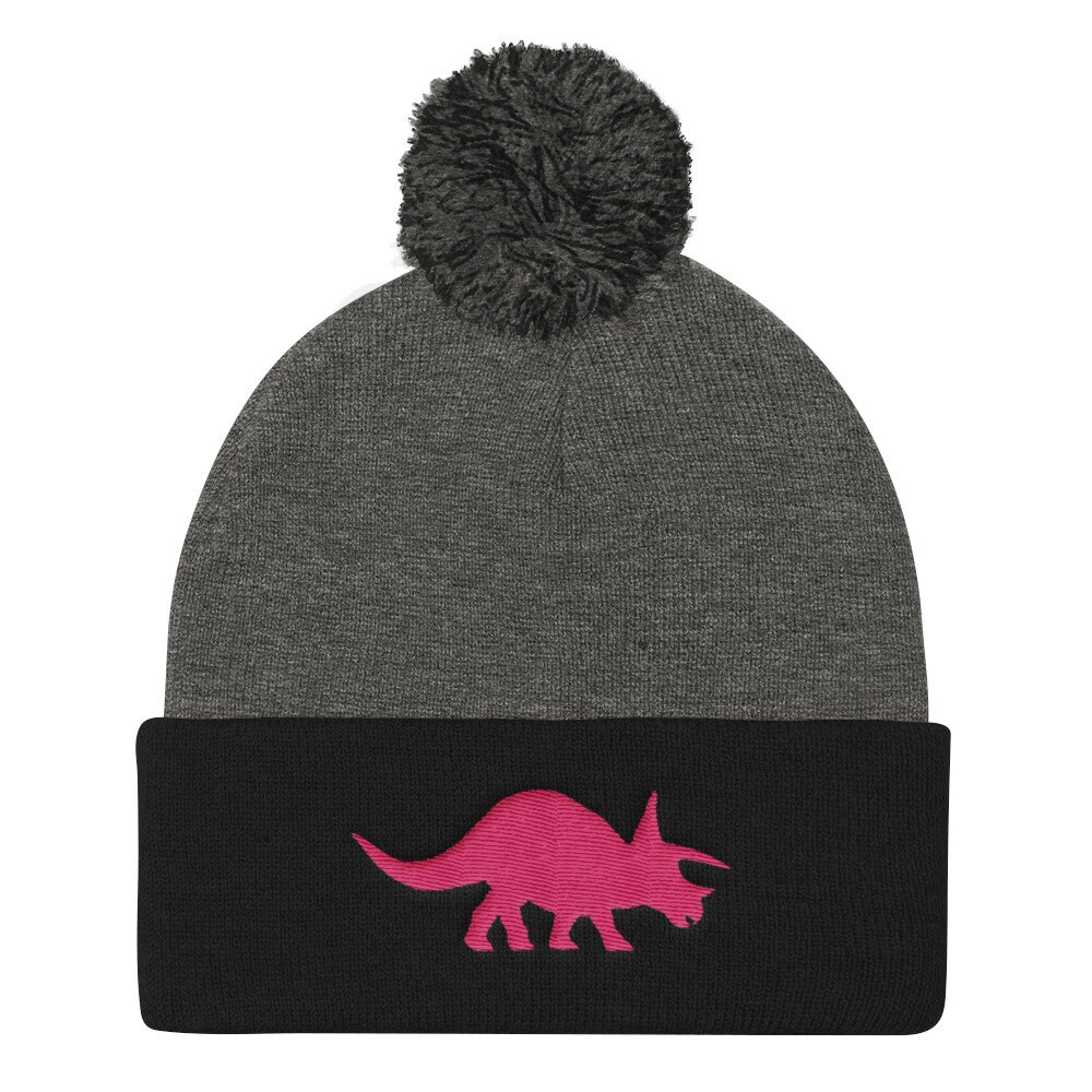 Pom Dinosaurier Strickmütze ~ Brettspiel Triceratops Wintermütze Gamer Zubehör von ManateeGifts