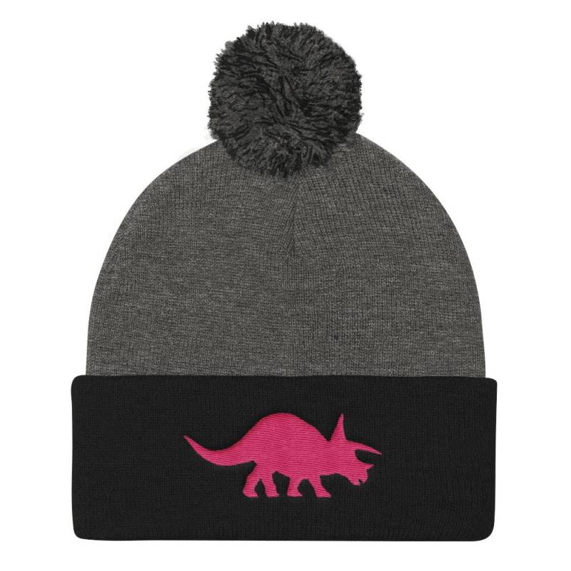 Pom Dinosaurier Strickmütze ~ Brettspiel Triceratops Wintermütze Gamer Zubehör von ManateeGifts
